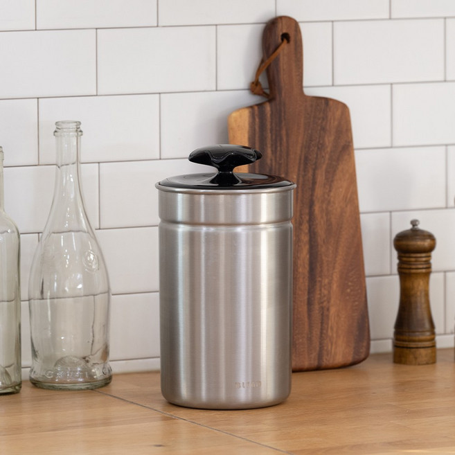 코코락 가정용 주방 진공 음식물쓰레기통 음쓰통 3L, 블랙, 스텐, 1개