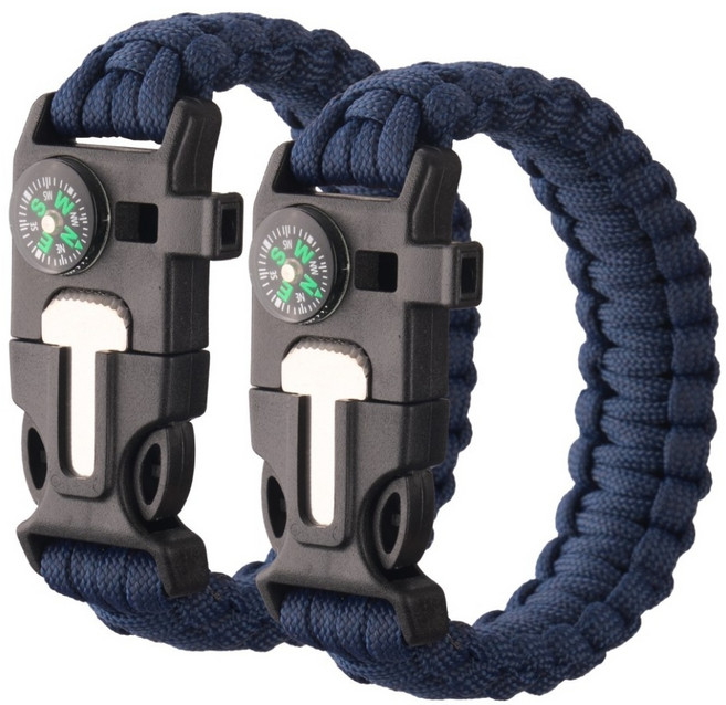 타닥 파라코드 팔찌 아웃도어 캠핑 등산 나침반 응급 구조 생존 팔찌, 1세트, A-1