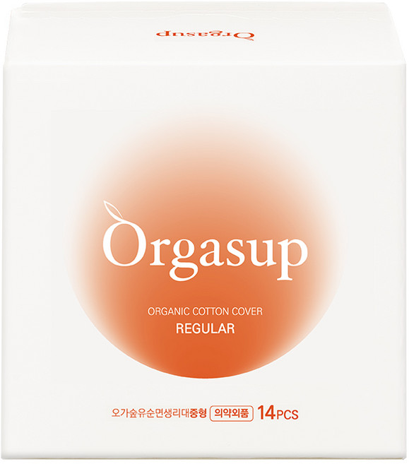 오가숲 유기농 순면커버 생리대, 1개, 14개입, 중형