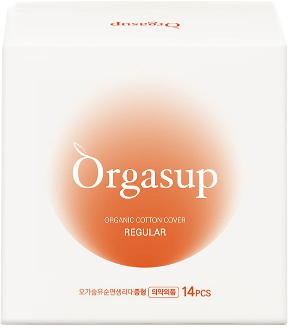 오가숲 유기농 순면커버 생리대, 1개, 14개입, 중형 - 쿠팡