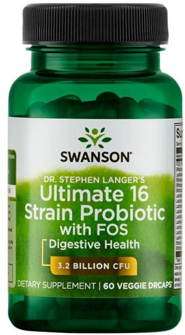 Swanson 斯旺森 16種益生菌+FOS 32億CFU素食膠囊, 60顆, 1罐