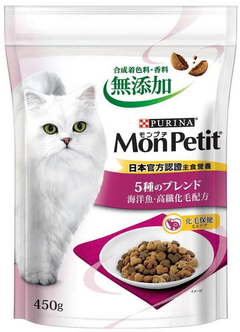 MonPetit 貓倍麗 成貓乾糧 450g 化毛 海鮮拼盤 鮮魚 貓主食 貓飼料, 1.36kg, 1個, 白魚