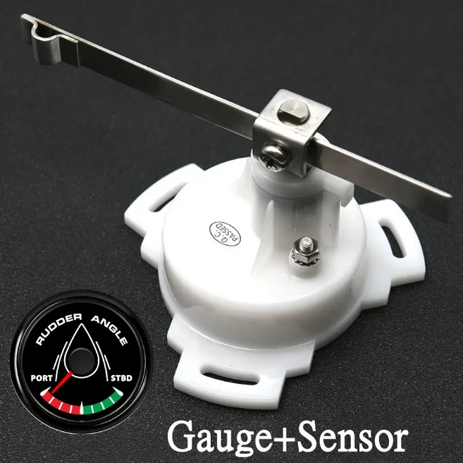 방수 보트 해양 러더 각도 표시기 센서 포함 트럭용 7 색 백라이트 12V 52mm 0190ohm, 01 Customized Set