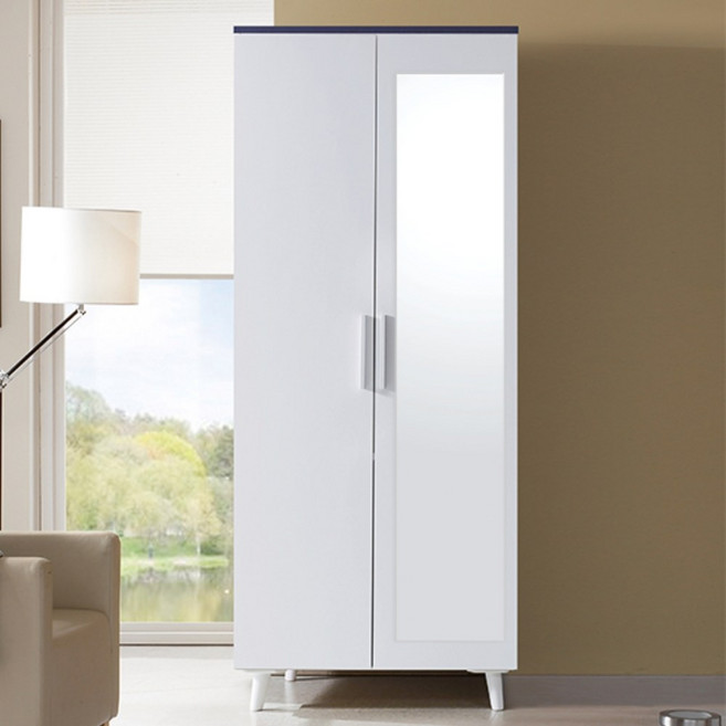 이노센트 무즈 양문 거울옷장(2단봉) i100222, 아카시아투톤