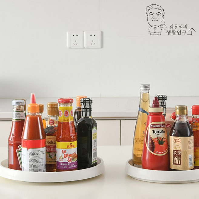 정리대 트레이 양념통 회전 쟁반 주방 대형 다용도, 1개, 상세페이지 참조