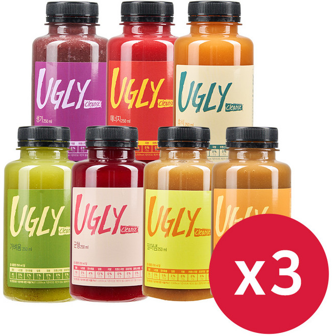 굿스푼 클렌즈 주스 원데이(24시간) 48시간 72시간 7종 프로그램 ABC CCA 해독 쥬스 그린스무디, 21개, 250ml, 클렌즈 72시간 프로그램