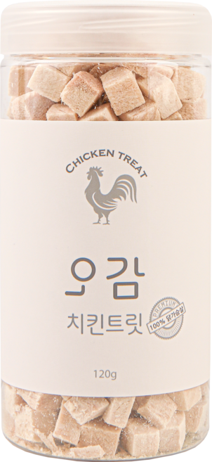 [국내산 100%] 오감 치킨 트릿 반려동물 동결건조 고양이 강아지 간식, 1개, 120g, 닭 가슴살