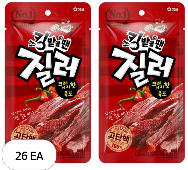 질러 크레이지핫 육포, 30g, 26개