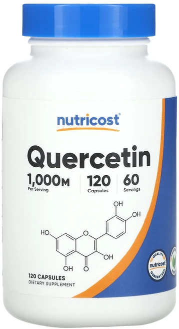 Nutricost 퀘르세틴 1000mg 캡슐 120정(캡슐 1정당 500mg), Nutricost퀘르세틴1000mg캡슐120정캡슐1정당, 1개, 120정 - 쿠팡