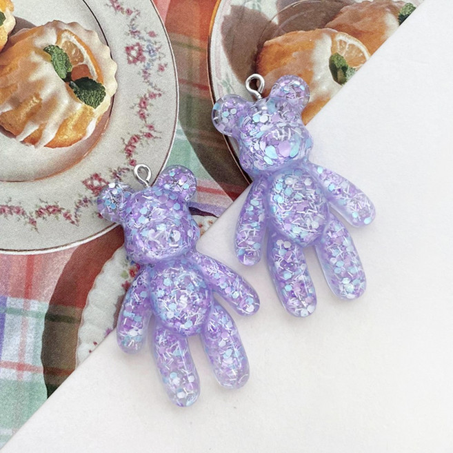 헤세드 NEW) 빅하리보 컬러 펜던트 에어팟 키링재료, 글리터퍼플, 1개