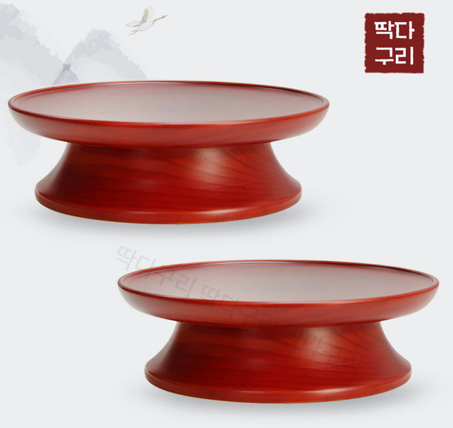 딱다구리 물푸레나무 원목제기 접시, 1호 특대접시, 2개