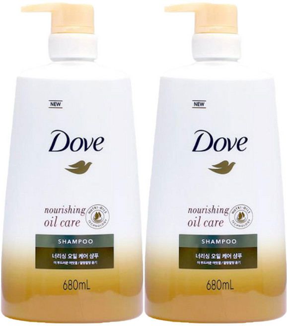 도브 너리싱 오일 케어 샴푸, 680ml, 2개