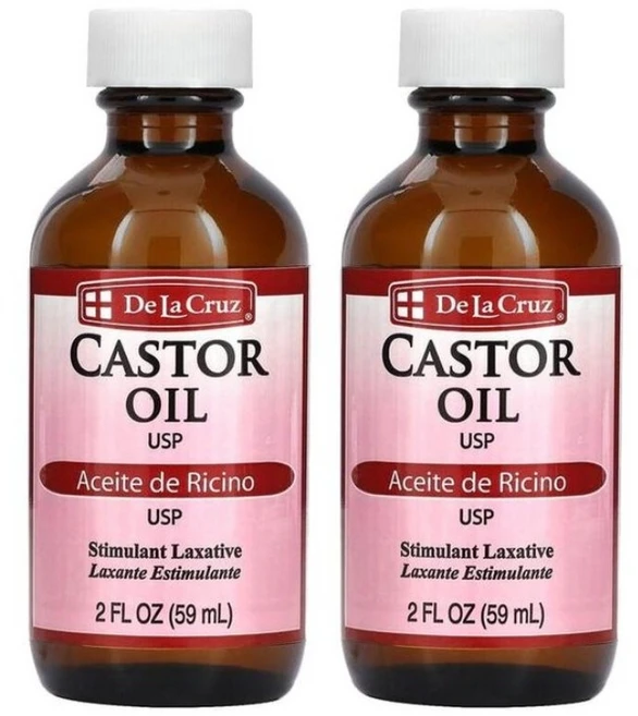 De la Cruz 100% 캐스터 오일 먹는 피마자유 59ml x2병 (식용가능), 2개 - 쿠팡