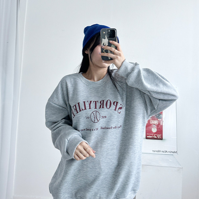 데일로엔 여성 스포티라이프 프린팅 맨투맨 티셔츠