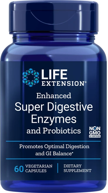 라이프익스텐션 인핸스드 슈퍼 다이제스티브 엔자임 프로바이오틱 포함 베지테리안 캡슐, 60정, 1개 - 쿠팡