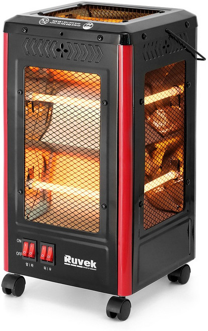 루베크 오방난로 오방향 전기 히터 난방기구 스토브 사무실 가정용 전열기 RU-505HM, 오방향 전기히터(블랙)