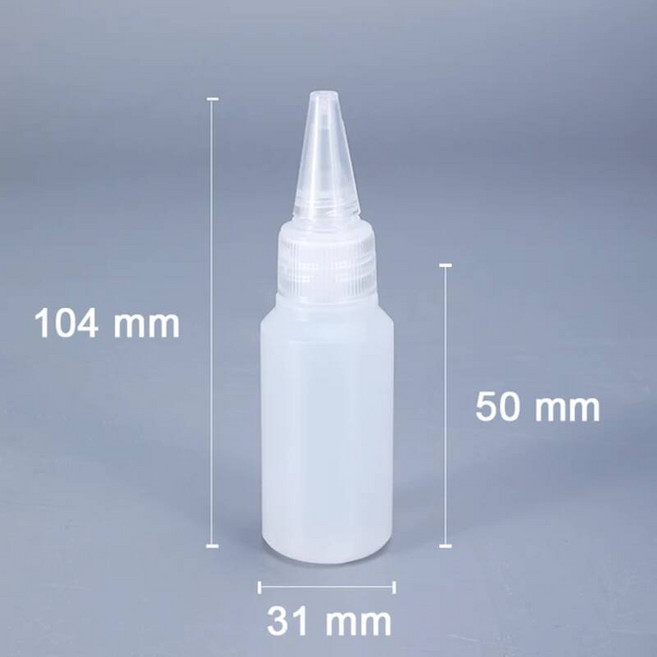 빈병 30ML60ML100ML 빈 PE 플라스틱 접착제 병 스크루 온 뚜껑 짤 수 있는 액체 잉크 오일 스포이드 10 개 [호환], 10 piece, 30ML