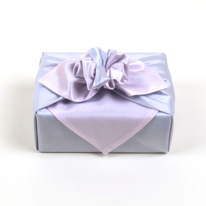 [서문특수포장] 실크 겹 보자기 108cm (110cm) 예단 혼수 명절 답례품 선물 포장 작은보자기, 1장, 209 실버/화이트핑크