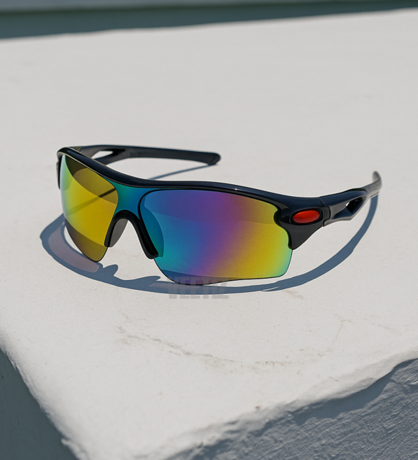 VEETIZ 스포츠 선글라스 고글 남성 여성 자전거 등산 라이딩 골프 UV400 + 파우치, G딥블루(케이스포함), 1개