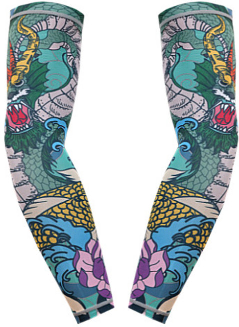 [국내제작]모와비 문신 팔토시 여름 쿨토시 냉감소재 타투 자외선차단 낚시 싸이클 골프 야외활동