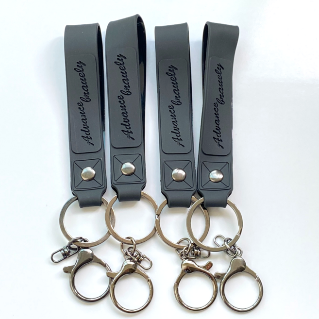 키링 열쇠고리 차키 손잡이 줄 diy 실리콘 스트랩, B 블랙, 4개