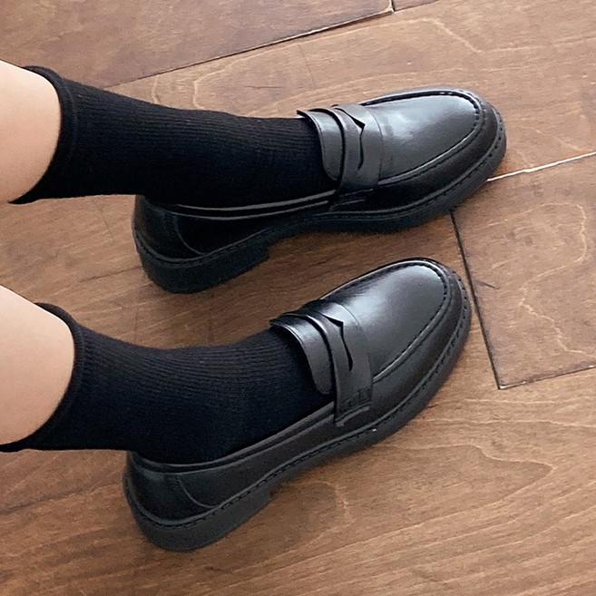 꼼지락 여성 페니 키높이 통굽 발편한 로퍼 6CM