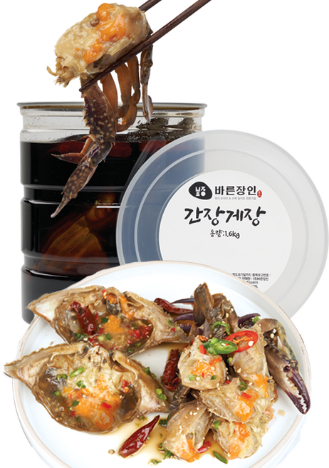 바른장인 국내산 수제 간장게장 1.6kg 암꽃게 알배기 살이꽉찬, 1개