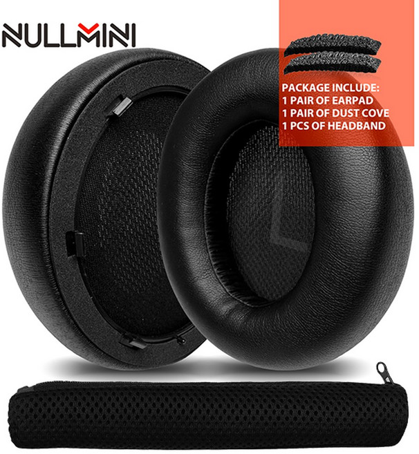 Anker Soundcore Space Q45 헤드폰용 NullMini 교체 이어패드 메쉬 이어 쿠션 귀마개 슬리브 헤드셋 파란색 흰색, black and band C