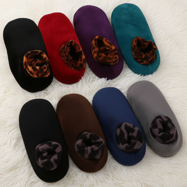 [족온무병] 로제티카 수족냉증 발열 미끄럼방지 방한양말 기모덧신 4개