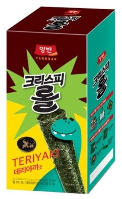 양반 김스낵 크리스피롤 데리야끼, 25g, 7개