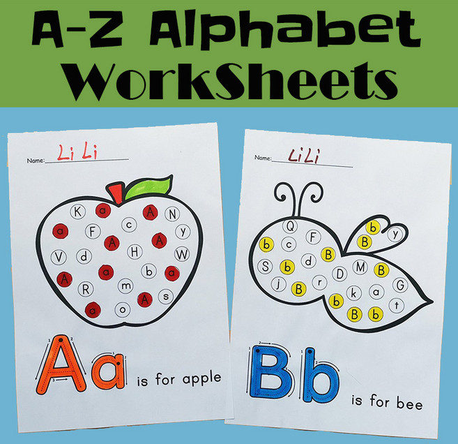 26 Letters A-Z Alphabets 어린이 홈스쿨 워크북 학습 Abc 26글자 알파벳 영어 워크북, Style E