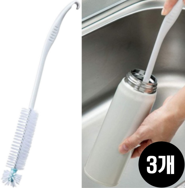 마메이타 NEW 좁은 물병 롱 세척 솔 KB-825, 3개
