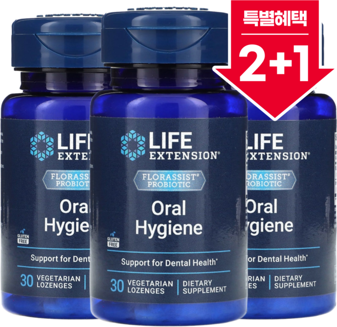 Life Extention 플로라시스트 probiotic Oral Hygiene 베지 Lozenges 라이프익스테션 구강 위생, 3개, 30정