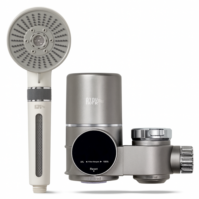 아토퓨어 출산 선물 아기 필터 샤워기 + 온도표시 워터탭 세트 신생아 염소제거 1+1, [51%할인뉴본세트] 마이크로버블샤워기+워터탭, 1개