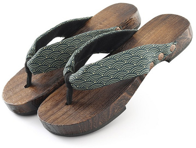 남녀공용 나무 바닥 일본 나막신 게다 우드 도쿄 쪼리 커플 여행 사진 촬영 사무라이 슬리퍼 Z-6016