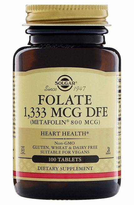 [정품 미국 배송] 솔가 엽산 메타포린 1333mcg 100정 (타블렛) Solgar Folate 100tabs 엽산 임산부 영양제, 1세트