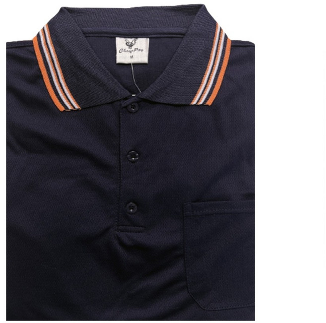 JDUDS 休閒排汗長袖Polo衫, 黑色-口袋款尺寸偏大,M