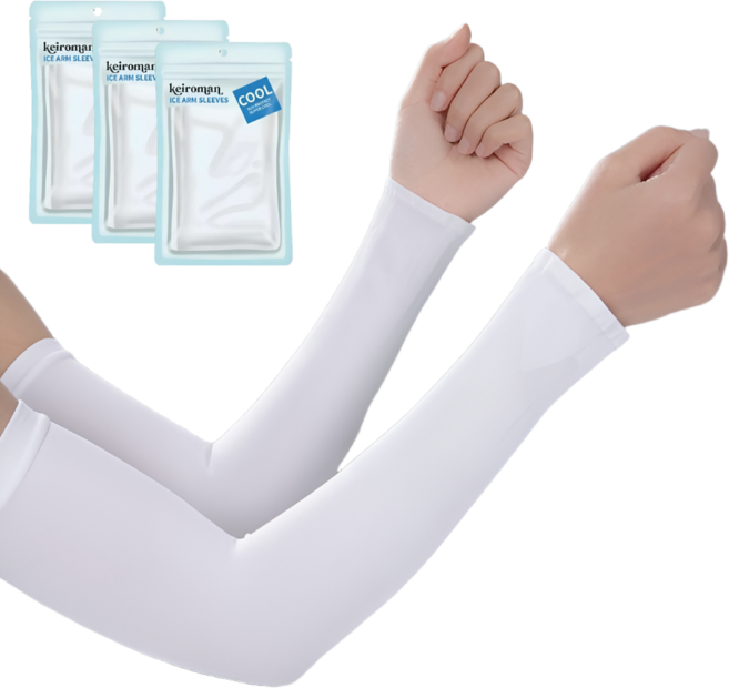 나투사마켓 쿨토시 남자 토시 여성 팔토시, 3개, 화이트