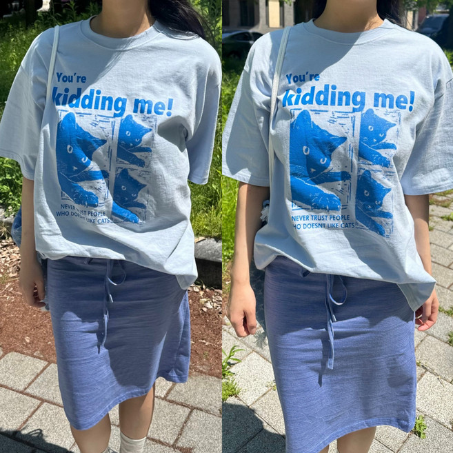 르위 데일리 오버핏 프린팅 반팔티 남녀공용