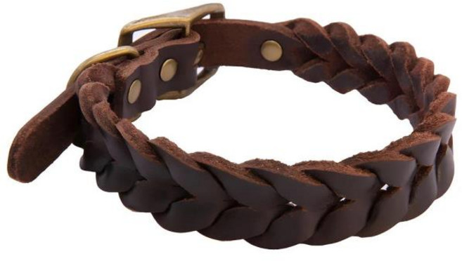 대형견목걸이 정품 가죽 개 목걸이 내구성 있는 꼰 소형 중형 대형견용 독일 셰퍼드 애완견 액세서리, 02 brown, 01 S neck 27-34cm, 1개