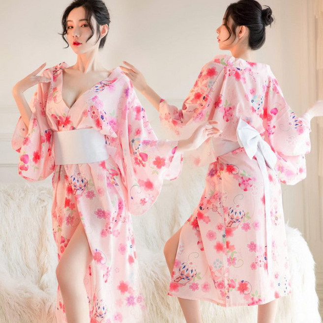 일본식잠옷 기모노 유카타 여성용 일본식 잠옷 가운 목욕
