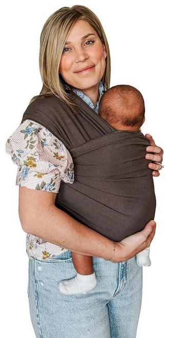 Moby - 신생아 및 유아를 위한 클래식 베이비 랩 캐리어 핸즈프리 신생아 랩 포대기 홀더 - 히코리 - 쿠팡