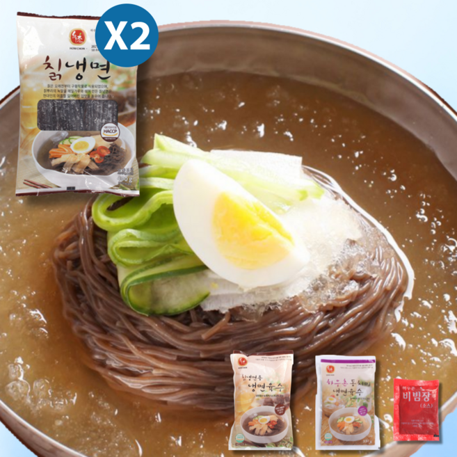 밥사이 하우촌 칡냉면 2인분 칡냉면육수, 2개, 400g