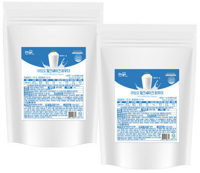 아임요 밀크쉐이크 파우더 1kg x2개, 2개