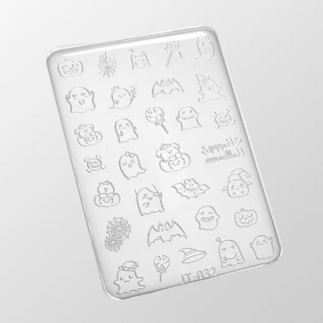 네일용스티커 네일 몰드 타로 크리스마스 할로윈 3D 조각 실리콘 아트 DIY 매니큐어 데코 도구, 1개, 32 32