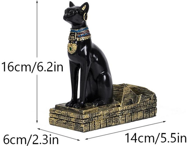 와인 스탠드 홈 데코 조각상 아누비스 랙 피규어 이집트 고양이 신 레진 조각 장식 거실 테이블 책상 공예품, 01 1pc, 2. Cat-S