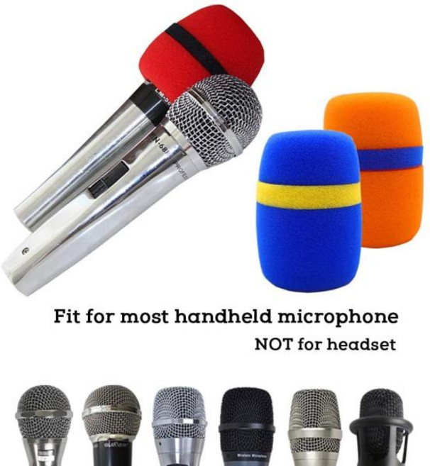 호환 두꺼운 KTV 핸드헬드 방진 소프트 스폰지 마이크 커버 교체 액세서리 헤드셋 앞유리 10 개, 01 CHINA