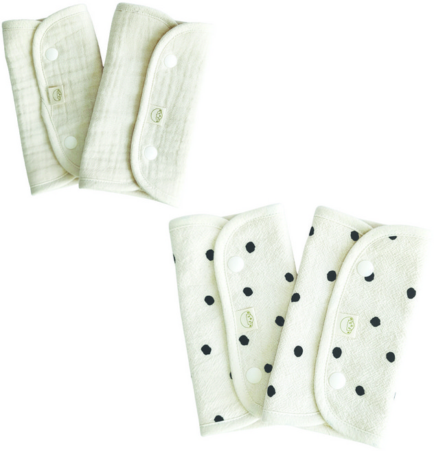 메롱베베 아기띠 침받이 2종 x 2p 세트, 도트+크림, 1세트