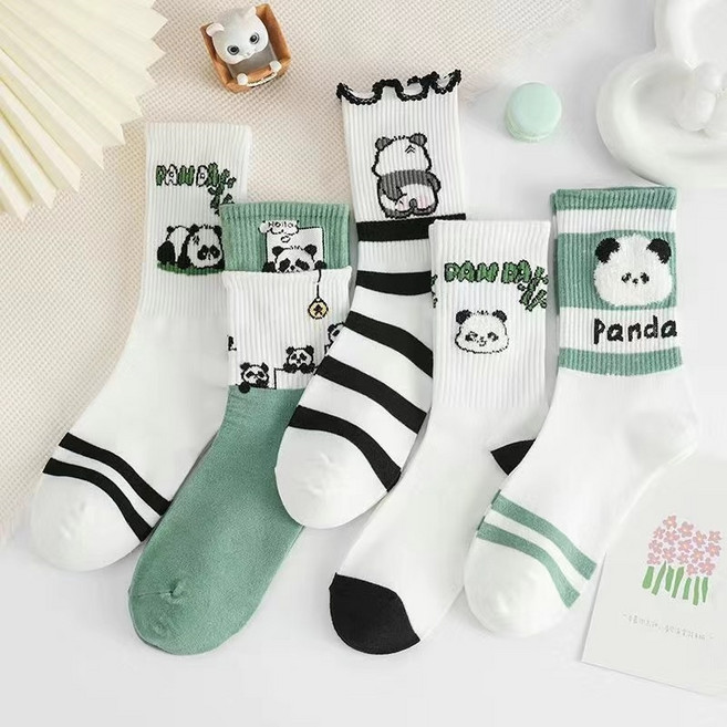 JINYOUQIAN 러블리 여성 양말 스포츠 양말 판다 양말 겨울 양말 스타킹 순면양말 여성순면양말면100%