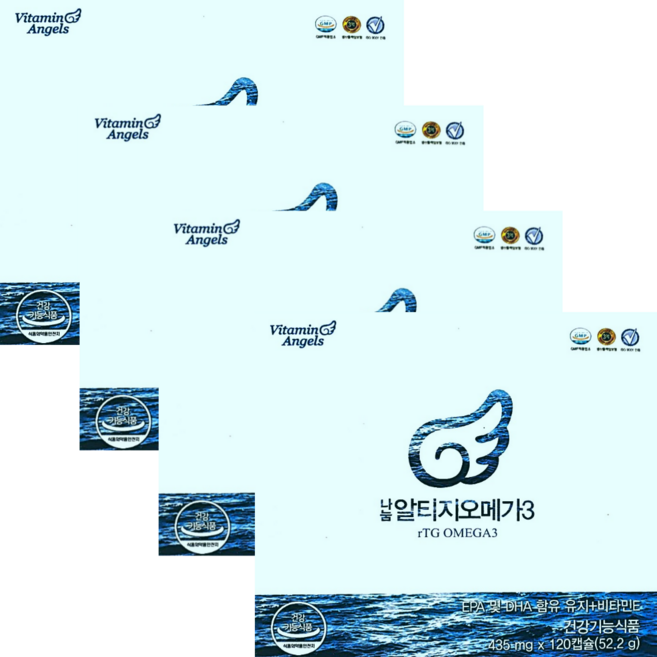 비타민엔젤스 나눔 알티지 오메가3 435mg x 120캡슐 x 4박스 8개월분
